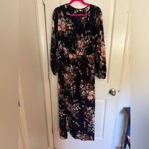 Navy floral maxi dress size XL